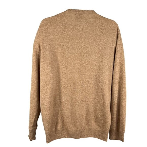 Jos. A. Bank Mens XL Tan Pullover V-Neck 100% Cashmere SOFT Sweater Quiet Luxury - Picture 2 of 14